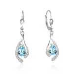 Beneto Nádherné strieborné náušnice so svetlo modrými zirkónmi AGUC2693-T