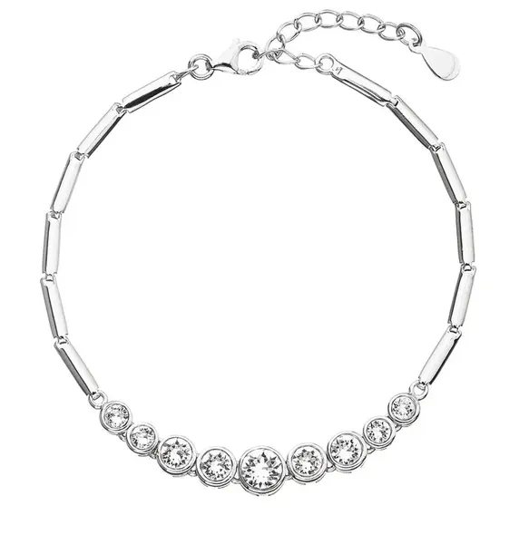 Evolution Group Strieborný náramok s kryštálmi Swarovski 33111.1