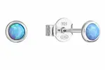 Evolution Group Strieborné náušnice so svetlo modrými syntetickými opály 11338.3