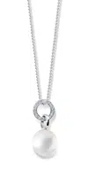 Cutie Jewellery Pôvabný perlový prívesok z bieleho zlata so zirkónmi Z6303-3123-40-X-2