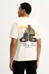 Bavlněné tričko Filling Pieces T-shirt DJ pánské, béžová barva, s potiskem, 422520500241