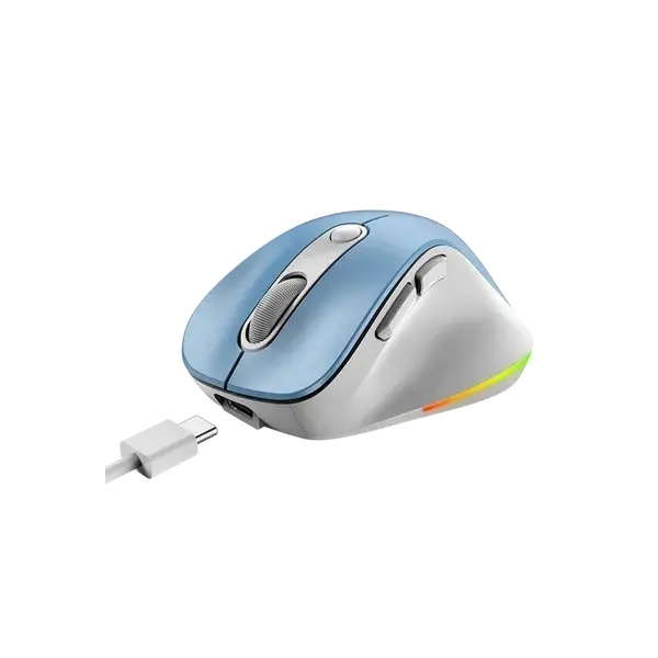 Genius Ergo 9000S Pro /Ergonomická/Optická/Pro praváky/2 400 DPI/USB+BT/ světle modrá