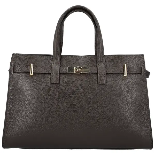 Dámska kožená kabelka do ruky tmavo hnedá - Delami Vera Pelle Safieh