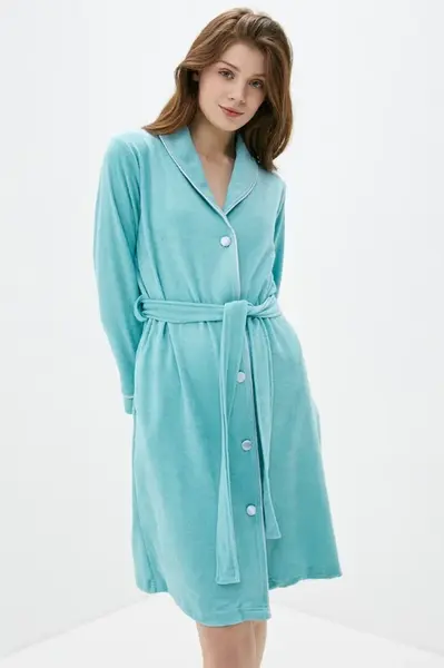 Dámský župan na knoflíky NICOLE L Tyrkysová