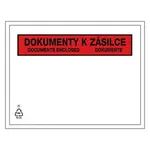 1000 x Samolepicí obal na doprovodnou dokumentaci, 230x125mm, DOKUMENTY K ZÁSILCE ve 3 jazycích | RAJA