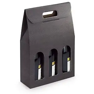 30 x Elegantní obal na víno se zrnitou texturou pro 3 láhve 90x270x385mm