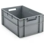 Stohovatelná europřepravka 600 x 400 x 270 mm, šedá, objem 52l, nosnost 25kg  | RAJA