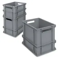 Stohovatelná europřepravka 400 x 300 x 120 mm, šedá, objem 10l, nosnost 15kg  | RAJA