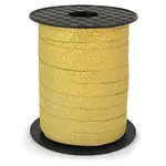 Ozdobná stuha s třpytivým efektem, zlatá, šířka 10mm, délka 100m