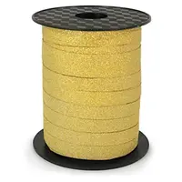 Ozdobná stuha s třpytivým efektem, zlatá, šířka 10mm, délka 100m