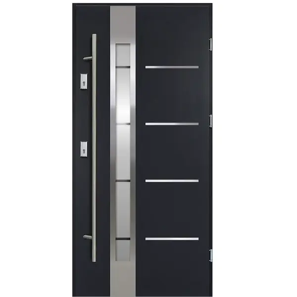 Vchodové dveře Luna S68 2ZA 90P antracit antaba 160 2070x1000x68 mm