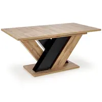 Stůl Brandon 90x160 talíř- wotan/černá