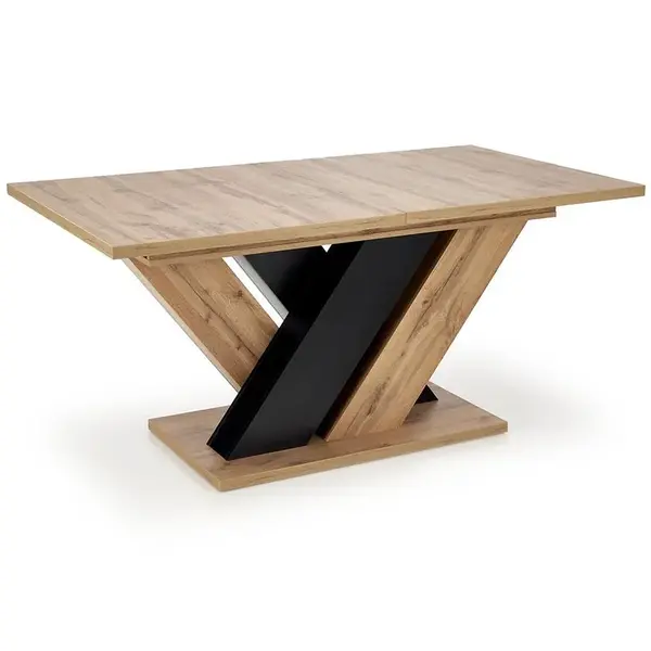 Stůl Brandon 90x160 talíř- wotan/černá