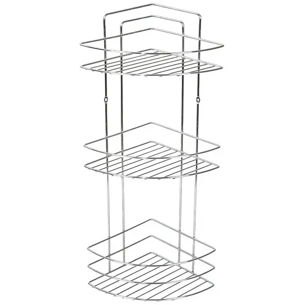 Koupelnová rohová polička třípatrová chromovaná ocel MX0961