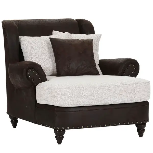 Landscape XXL KŘESLO, textil, tmavě hnědá, béžová