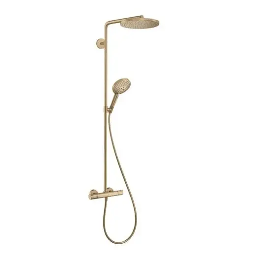 Hansgrohe Raindance Select S sprchový systém na stenu s termostatickou batériou kartáčovaný bronz 27633140
