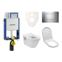 Cenovo zvýhodnený závesný WC set Geberit na zamurovanie + WC VitrA Integra vr. sedátka SIKOGE2V6