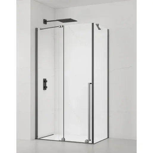Sprchový kút obdĺžnik 140x90 cm SAT Xmotion PVD Gun metal SATBWIXM140S90GM