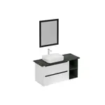 Kúpeľňová zostava s umývadlom vrátane umývadlovej batérie, vtoku a sifónu Naturel Stilla biela lesk KSETSTILLA002