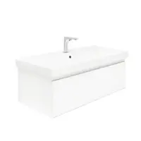 Kúpeľňová skrinka s batériou a umývadlom SAT Evolution 1 98x30x44, 8 cm biela mat SATEVO100WMU1B