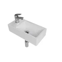 Kúpeľňový set závesného ľavého umývadla Brevis, pákovej batérie, sifónu, prietočnej zátky a roháčikov KSETBRE2L