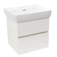 Kúpeľňová skrinka s keramickým umývadlom Laufen Naturel Project 52,5x51x45,3 cm biela lesk PROJECT260BI