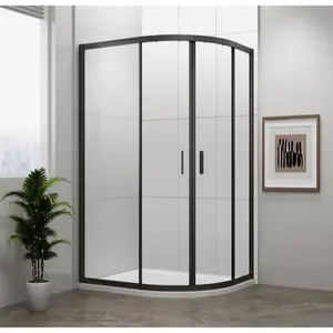Polysan Easy Black sprchový kút asymetrický 80x90 cm EL2815B