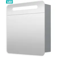 Zrkadlová skriňa 60 cm, 1 dvere ľavé, LED osvetlenie, zásuvka+vypínač, IP44 GALPIR60LED