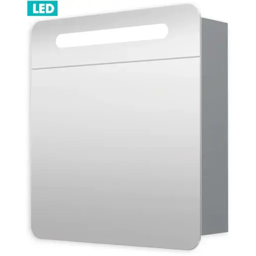 Zrkadlová skrinka s osvetlením Naturel Iluxit 60x65 cm MDF šedostrieborná GALPIR60LED