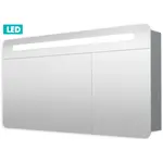 Zrkadlová skrinka s osvetlením Naturel Iluxit 120x65 cm MDF šedostrieborná GALPIR120LED