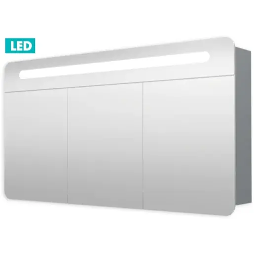 Zrkadlová skrinka s osvetlením Naturel Iluxit 120x65 cm MDF šedostrieborná GALPIR120LED