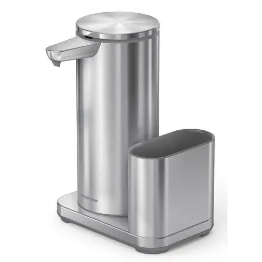 Bezdotykový dávkovač na umývací prostriedok Simplehuman s držiakom hubky nerez SHST1077