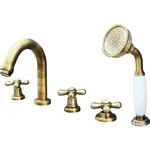 Vaňová batéria RAV Slezák MORAVA so sprchovacím setom stará mosadz MK162.5PSM