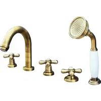 Vaňová batéria RAV Slezák MORAVA so sprchovacím setom stará mosadz MK162.5PSM