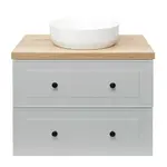 Kúpeľňová skrinka s umývadlom Naturel Forli 80x53x46 cm v šedej farbe mat FORLI80GMD