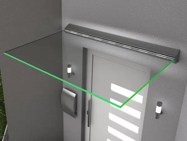 Vchodová strieška GUTTAVORDACH LED 160 x 100 cm strieborná / číra GU7410003