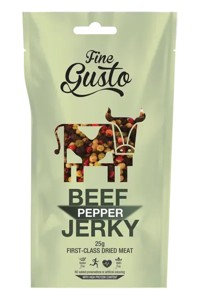 FINE GUSTO Hovězí Jerky pepř 25 g
