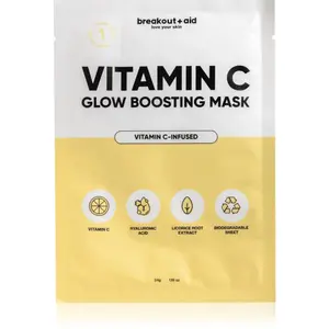 breakout + aid Vitamin C Glow Boosting Mask plátýnková maska s vitaminem C 34 g