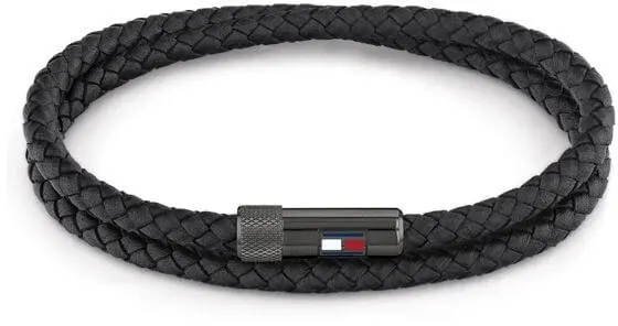 Tommy Hilfiger Elegantní náramek z černé kůže 2790262S