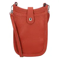 Dámská kožená kabelka na mobil a doklady Italia Limma - cihlová