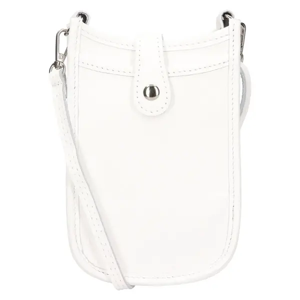 Dámská kožená kabelka na mobil a doklady Italia Limma - bílá