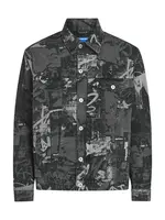 KARL LAGERFELD JEANS Prechodná bunda  sivý denim / svetlosivá / čierny denim