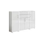 MID.YOU SKŘÍŇ NA ŠANONY, bílá, vysoce lesklá bílá, 172,6/113,6/33 cm