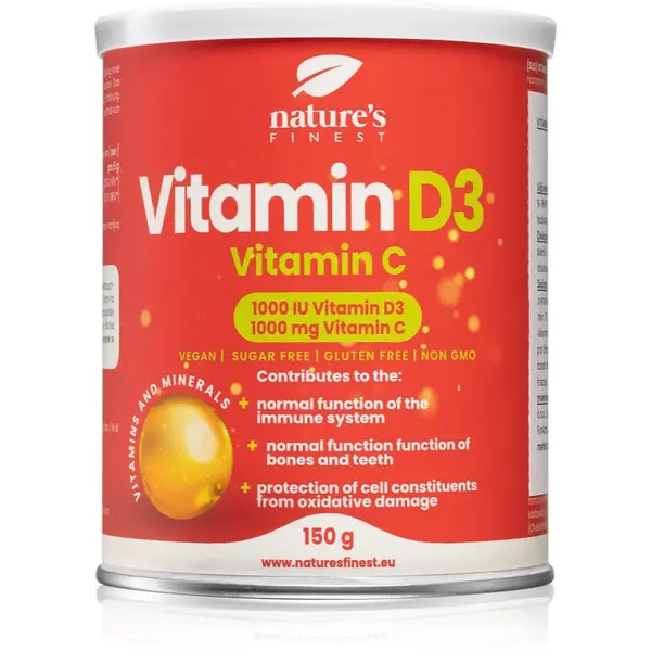 Nutrisslim Vitamin D3 + Vitamin C prášek na přípravu nápoje s vitamíny příchuť Lemon 150 g