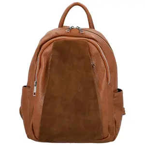 Dámský kožený batoh koňakový - Delami Vera Pelle Naoto