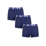 Styx 3PACK pánské boxerky sportovní guma tmavě modré (3G968) XL