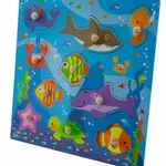 TULIMI Dřevěné zábavné puzzle vkládací, 30x30cm - Oceán I.