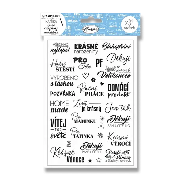 Razítka Aladine StampoArt - České nápisy, 31 ks