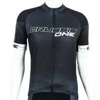 Cyklistický dres s krátkým rukávem Crussis ONE CSW-058 černá/bílá M