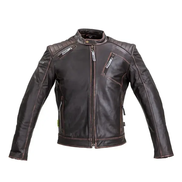 Kožená moto bunda W-TEC Embracer Vintage Dark Brown L